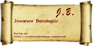 Jovanov Bendegúz névjegykártya